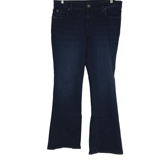 KUT FROM THE KLOTH - WOMEN'S 16 SHORT -BLUE NATALIE HIGH RISE BOOTCUT DENIM JEAN - Picture 1 of 9
